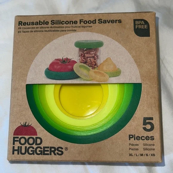 Food hungers Reusable silicone food savers 5 piece in pack. - Picture 1 of 2